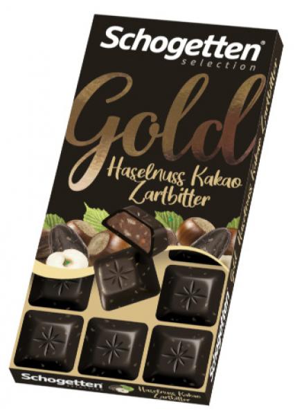Trendtime Schogetten Gold Haselnuss Kakao Zartbitter Waffel G
