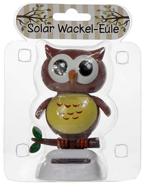TrendTime - Solar Wackel Eule 3-farben sort.ca. 10cm Blister/Display