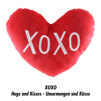Plüsch Herz "XOXO" "Hugs and Kisses!" steht für(Umarmungen und Küsse)ca.29 cm