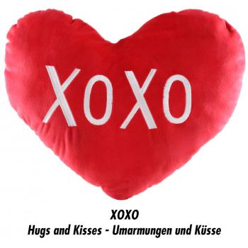 Plüsch Herz "XOXO" "Hugs and Kisses!" steht für(Umarmungen und Küsse)ca.38 cm
