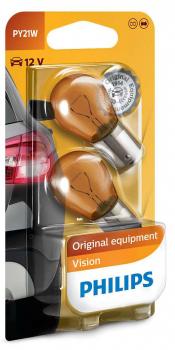 Philips Steckbirne Orange PY21W 12V 21W BAU15s Amber Premium Vision Blinker 2st.