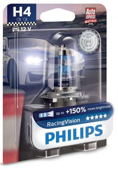 Philips H4 12V Scheinwerferbirne 60/55W P43t Racing Vision +150% 1st. Blister(12