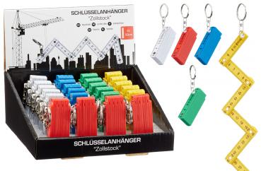 Zollstock Schlüsselanhänger Plastik, mit Schlüsselring 5/s, B:2,5cm H:10cm T:1cm