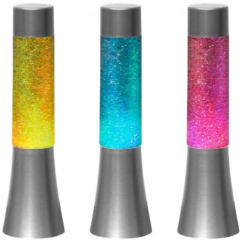 Glitter Leuchte mit farbwechselnder LED, Material: ABS H: 34cm 3x AA Batterien,