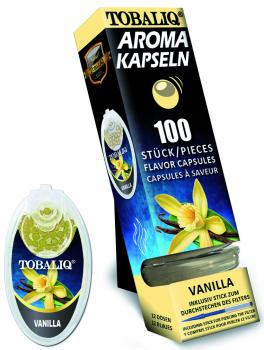 VANILLA Aromakapseln Tobaliq Packung mit 100 Kapseln für Zigaretten, Zigarillos