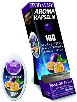 PASSION FRUIT Aromakapseln Tobaliq Packung mit 100 Kapseln für Zigaretten, Zigar