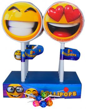 SMILEY Lolipop-Lutscher XXL 8 Lutscher drin 4/s 64g 12er T-Dsp.