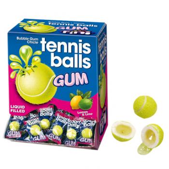 Fini TENNISBALL Bubble Gum/Kaugummi flüssige füllung Zitronen Limetten Geschmack
