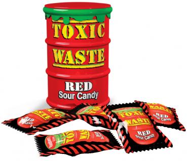 Toxic Waste Sour Candy Purple Drum red extrasaure Bonbons mit Frucht-Geschmack s