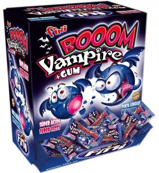 Fini BOOM VAMPIRE Bubble Gum/Kaugummi extrasauren Zungenfärber-Hartkaramellen Bl