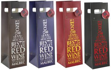 Flaschentüte für Rotwein "RED WINE" 4/f  40 x 12,4 x 12,4 cm