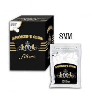 Feindrehfilter Smokers Club 8mm 120 Stk. im Beutel 30er T-Dsp.