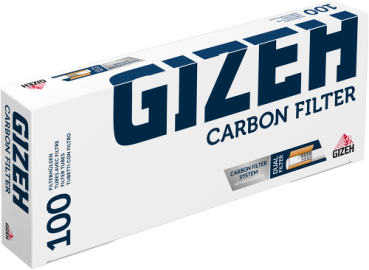 GIZEH Carbon 100er Dual-Aktivkohlefilter Zigaretten-Hülsen 10er Pack