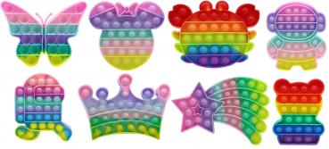 Anti Stress POP IT ca. 14cm 8/s (Schmetterling, Minnie Mouse, Krabbe, Astronaut,