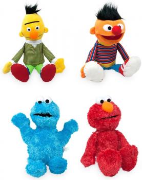 Sesamstrasse Ernie, Bert, Krümelmonster 4/s ca. 38-40cm (3x Elmo/Krümelmonster,