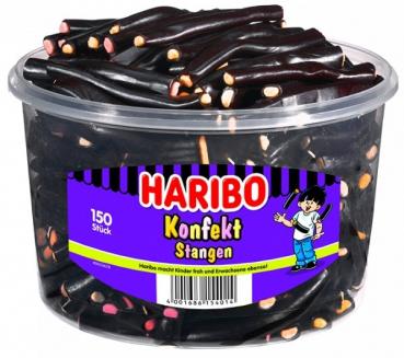 Haribo Konfekt Stangen in 150er Rundbox