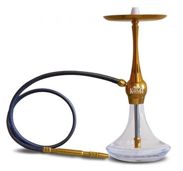 Shisha "KARMA" in Gold mit 1 Schlauchanschluss ca. 56cm (inkl. 1xSchlauch 176cm)