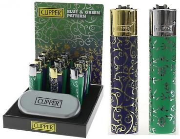 Clipper Fzg. BLUE & GREEN PATTERN CLASSIC LARGE Metal Fzg. mit Metal Geschenkbox