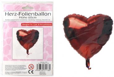 Folienballon Herz rot ca. 45cm, im Polybag mit Einleger