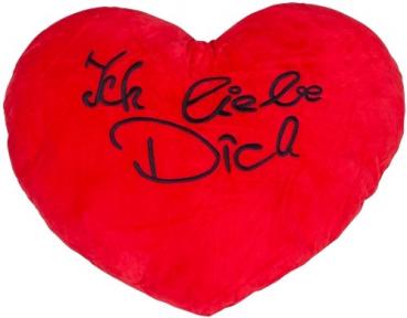 Herzkissen rot "Ich liebe dich" ca. 62cm