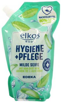 Elkos Milde Seife mit Duft von grünem Tee & Aloe Vera Nachfüllbeutel