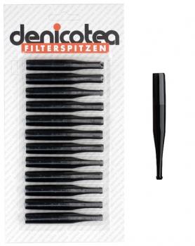 Denicotea Filterspitzen Standard, kurz schwarz 12 Stk. auf Blisterkarte