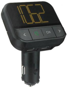 Auto FM-Transmitter mit Freisprecheinrichtung und 2x USB-Anschluss