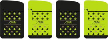 Jet Flammen Fzg. Rubber black and green "Cannabis" Motive im 20er T-Dsp.