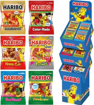 Haribo 6/s 200g im 106er Thekenaufsteller (Goldbären, Happy Cola, Color-Rado, Sa