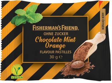 Fishermans Friend Chocolate Mint Orange ohne Zucker 30g im 20er Dsp.