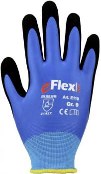 Feinstrick Handschuh Farbe BLAU 2facher Latex Beschichtung EN388:2016 Kat2(4.1.3