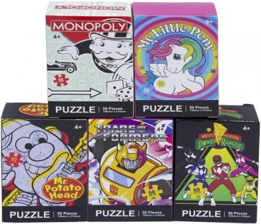 Puzzle 50 tlg. in 12er T-Dsp. 5/s (Transformer, Monopoly, My Little Pony, Power