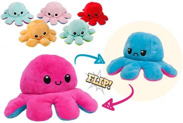 Soft Plüsch Stimmungs OKTOPUS Doppelseitiges Krake Flip-Plüschtier 6/s ca.20cm