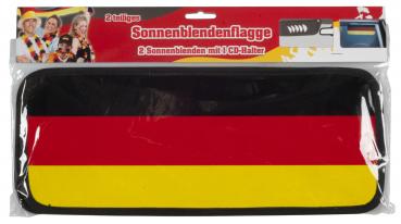 Sonnenblendenflagge, Deutschland; 2 Stück , mit einer CD Halterung,  37,5 x 15cm