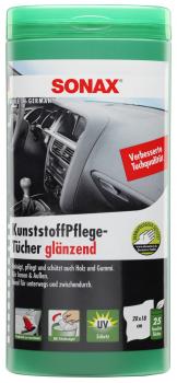 Sonax KunststoffPflegeTücher glänzend; 25 Stück in Kunststoff-Box;