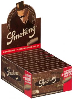 Smoking Brown King Size + Tips Unbleached 33 heftchen+ 33filter tips(108x44mm)im