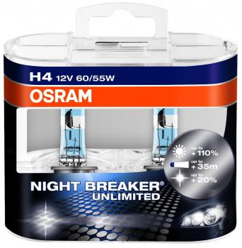Osram H4 12V Night Breaker "UNLIMITED" P43t 60/55W  Duo Box