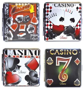 Zigaretten Etui mit Lucky/Casino Motive im 12er Dsp.