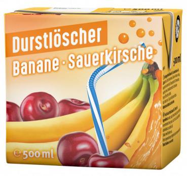 Durstlöscher Banane Sauerkirsch 0,5l 12st.Tetra Pack(Pfandfrei)