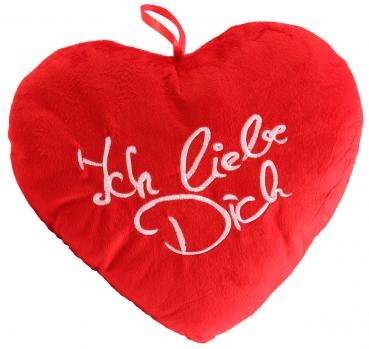 Herzkissen Plüsch Rot"Ich Liebe Dich" ca.39cm