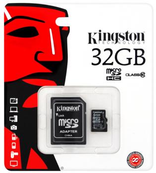 Micro SD Speicherkarte 32GB Kingston HC1 Class 10+Adapter Blisterkarte