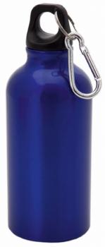 Alu Trink/Sport Sportflasche mit Karabinerhaken 400ml ro&blau sort.