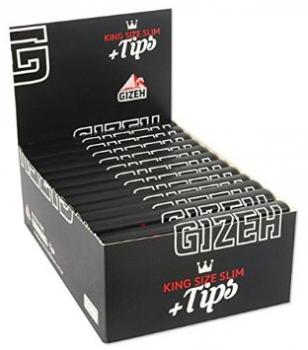 Gizeh Black King Size Slim+Filter Tips Papers 25 Booklets a34 Blatt/34F-Tips Mag