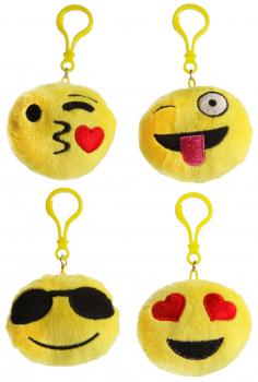 Emotion "Smile"Gesichter mit Bag Clip Anhänger 4-fach sort.ca.7cm einzeln Ha