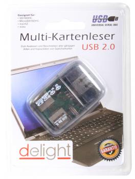Kartenlesegerät USB 2.0 4ports für SD/SDHC, Micro SD/SDHC ms/m2 mmc in Doppelbli