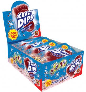 Chupa Chups Crazy Dips Cola geschmack Lolli in Fußform Brausepulver mit Knister