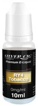 E-Liquid Silver-Cig RY4 Tobacco 0mg Nikotin Karamel und Vanille 10ml im 5er Dsp.