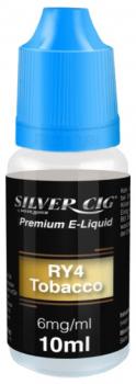 E-Liquid Silver-Cig RY4 Tobacco 6mg Nikotin Karamel und Vanille 10ml im 5er Dsp.