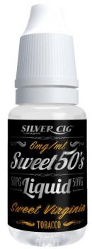 E-Liquid Silver-Cig Sweet Virginia Tabacco 6mg Nikotin 10ml im 5er Dsp.(DPT2 Kon