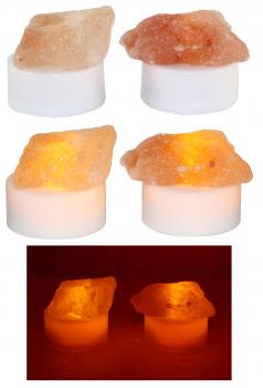 LED Teelicht Himalaya aus echtem Himalaya-Salz in PVC Box 24er Dsp.(inkls. Batt.